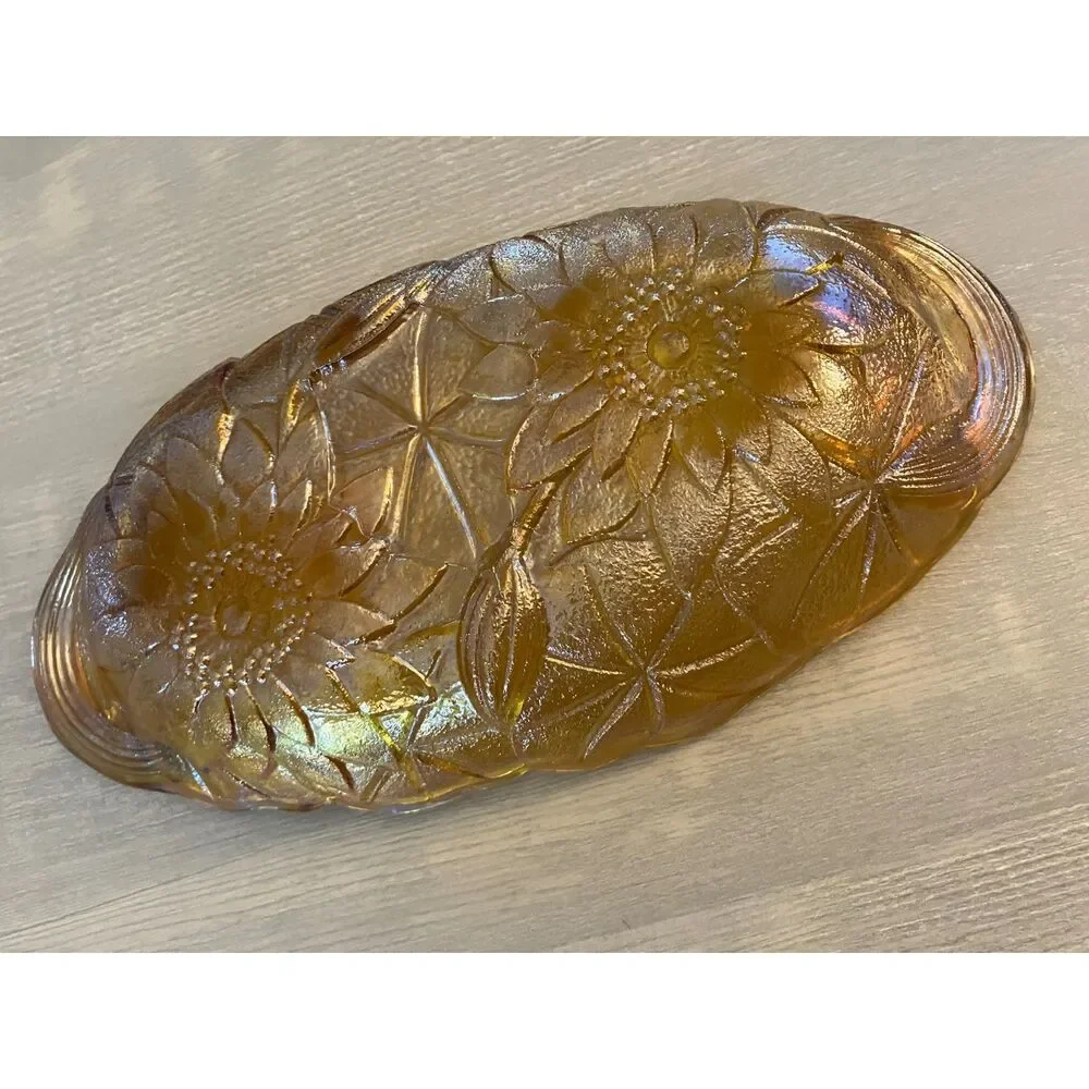 Indiana Glass amber pickle dish
